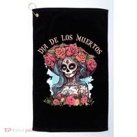Dia De Los Muertos Floral Woman Golf Towel thumb 0