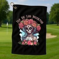 Dia De Los Muertos Floral Woman Golf Towel thumb 1