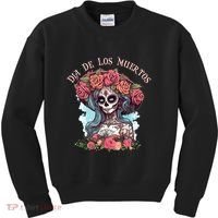Dia De Los Muertos Floral Woman Kids Sweatshirt thumb 0
