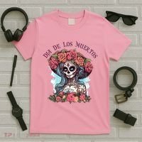 Dia De Los Muertos Floral Woman T-Shirt thumb 5