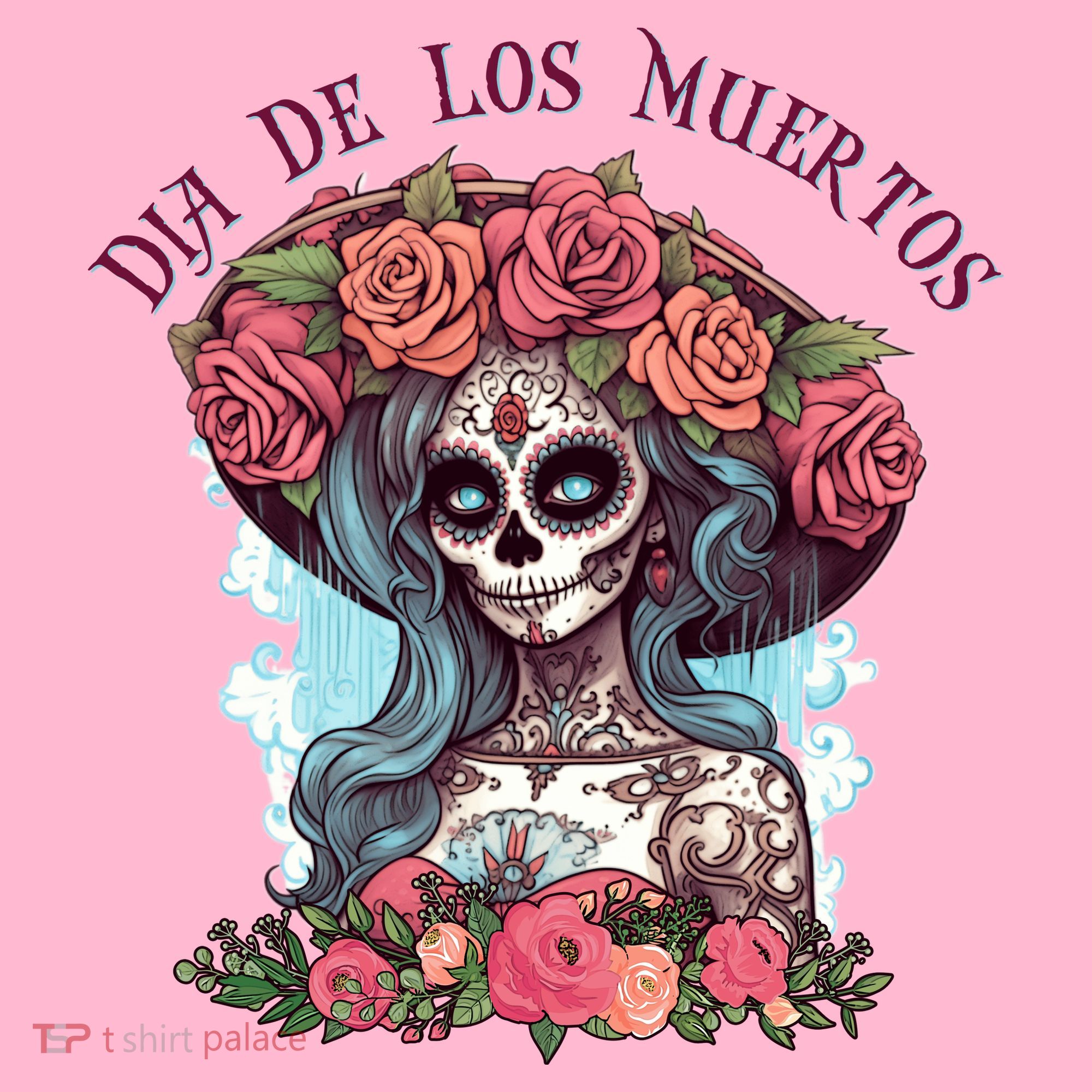 Dia De Los Muertos Floral Woman Coaster