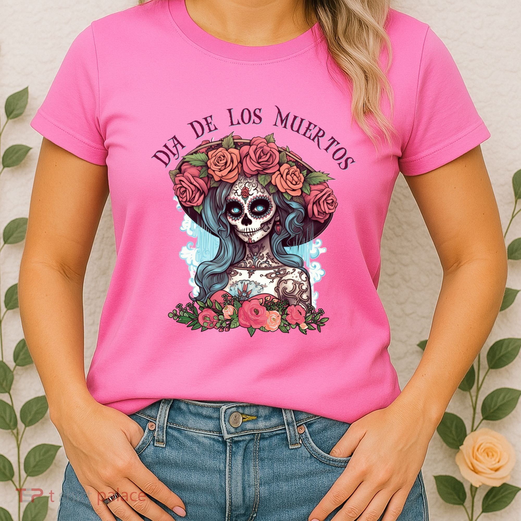 Dia De Los Muertos Floral Woman Women's T-Shirt