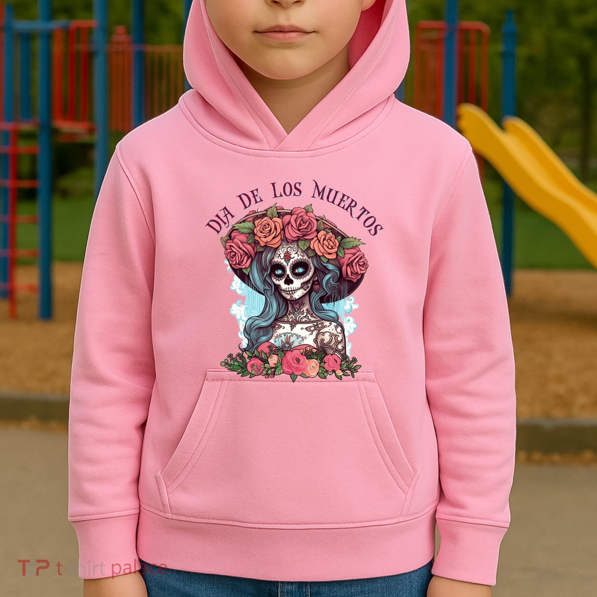Dia De Los Muertos Floral Woman Kids Hoodie