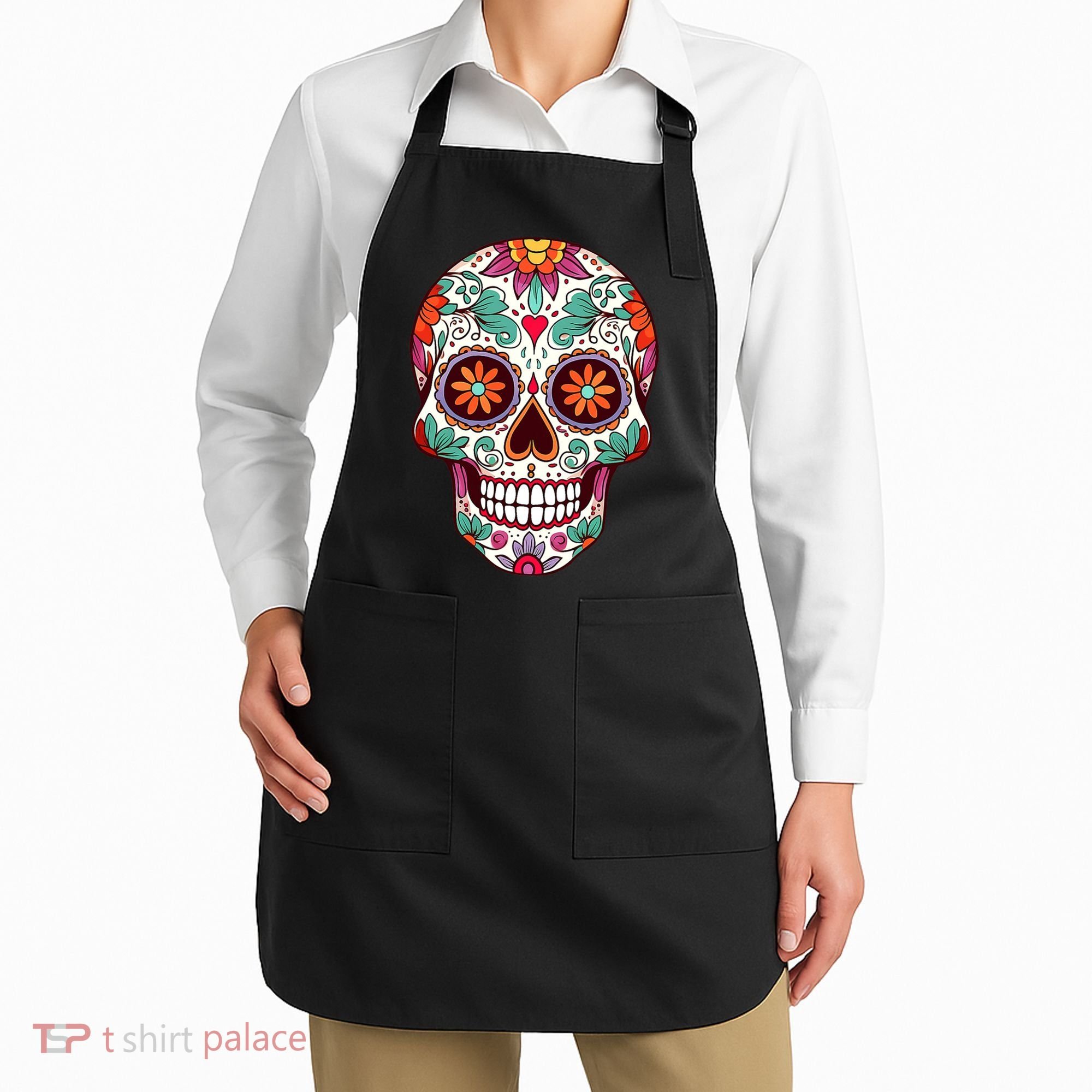 Dia De Los Muertos Mexico Costume Day Of Dead Sugar Skull Apron
