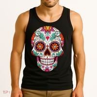 Dia De Los Muertos Mexico Costume Day Of Dead Sugar Skull Tank Top thumb 3