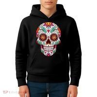 Dia De Los Muertos Mexico Costume Day Of Dead Sugar Skull Kids Hoodie thumb 4