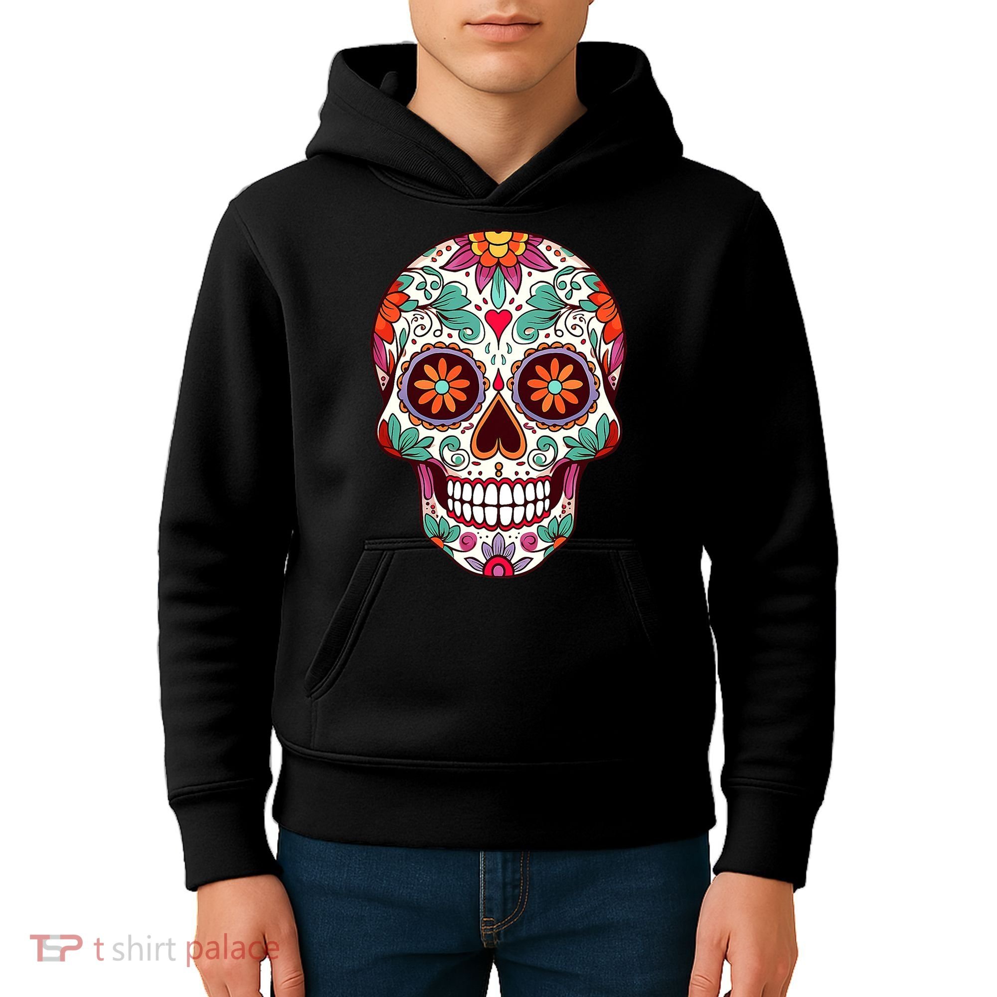 Dia De Los Muertos Mexico Costume Day Of Dead Sugar Skull Kids Hoodie