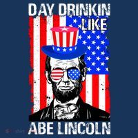 Day Drinkin Like Abe Lincoln USA Flag Merica Funny 4th Of July Women's Hoodie thumb 2