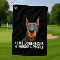 Doberman Dog Lover funny Doberman Lover Golf Towel thumb 1