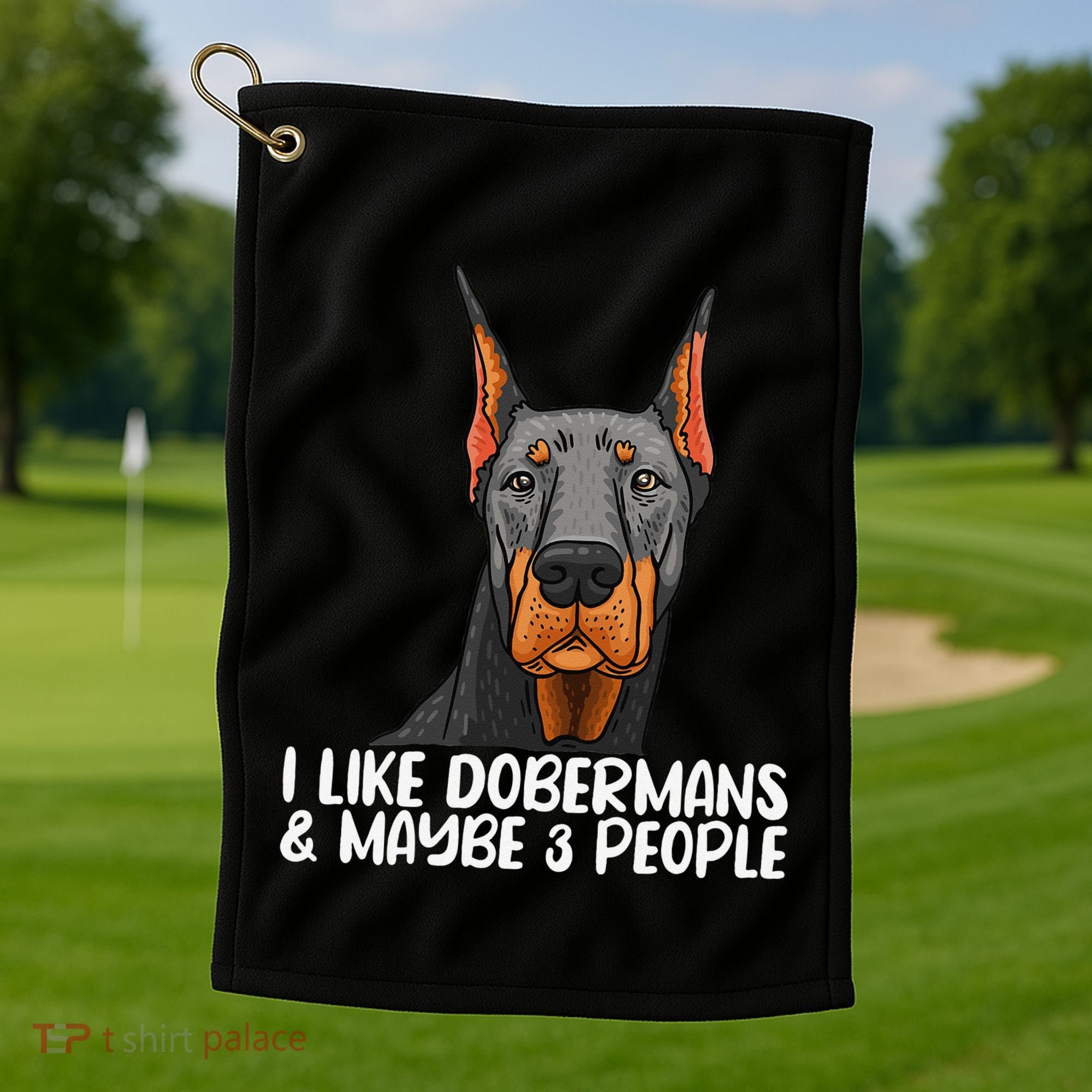 Doberman Dog Lover funny Doberman Lover Golf Towel