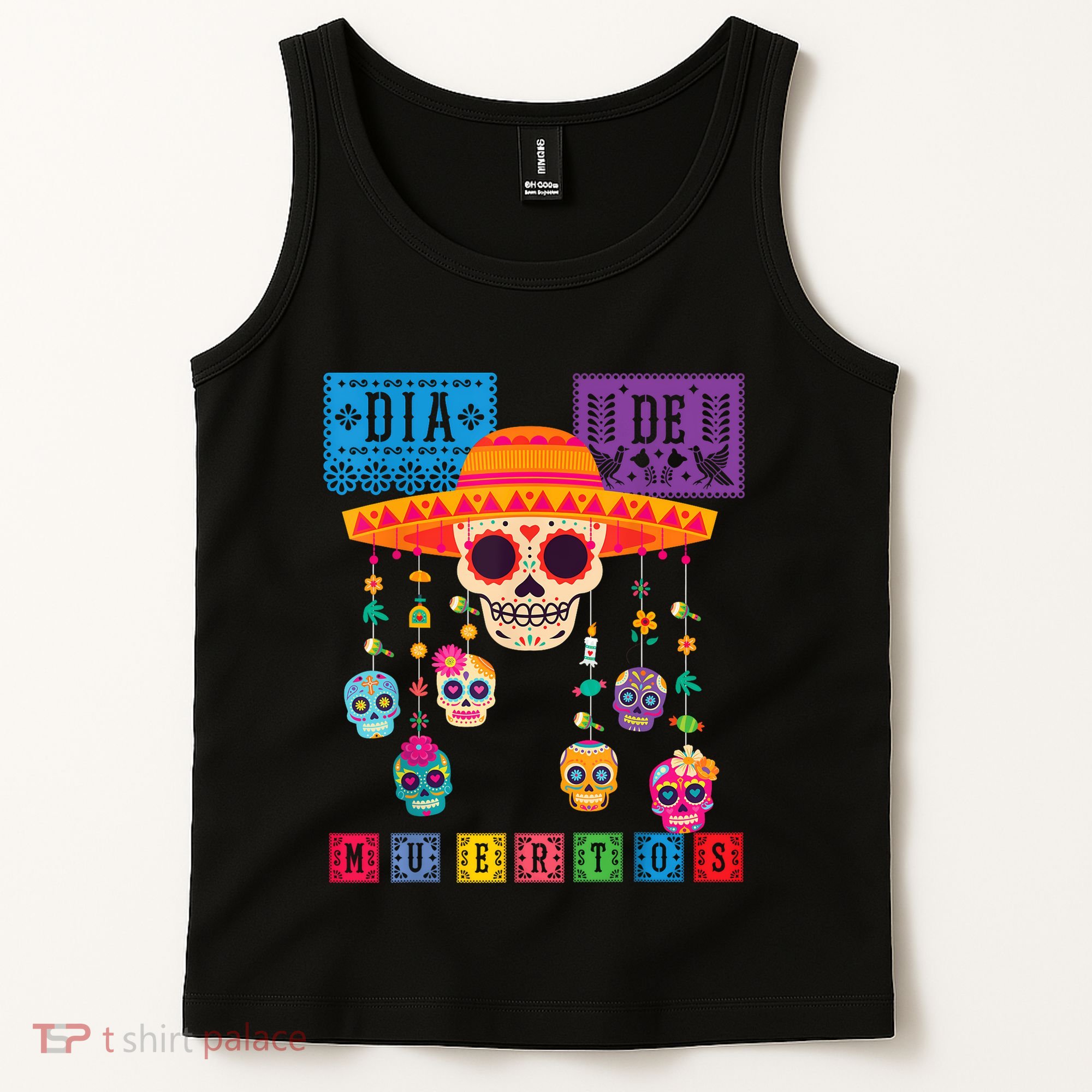 Dia De Los Muertos Day Of The Dead Sugar Skull Halloween Tank Top