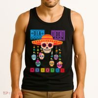 Dia De Los Muertos Day Of The Dead Sugar Skull Halloween Tank Top thumb 3