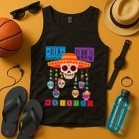 Dia De Los Muertos Day Of The Dead Sugar Skull Halloween Tank Top thumb 4