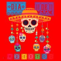 Dia De Los Muertos Day Of The Dead Sugar Skull Halloween Santa Hat thumb 1