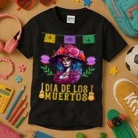 Dia De Los Muertos Costume Day Of The Dead Kids T-Shirt thumb 3