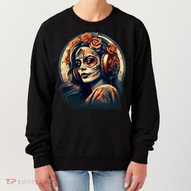 Dia De Los Muertos Calavera Retro Bomber Pinup Sugar Skull Women's Sweatshirt