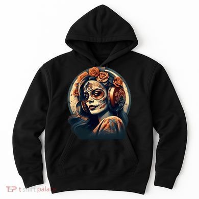 Dia De Los Muertos Calavera Retro Bomber Pinup Sugar Skull Hoodie