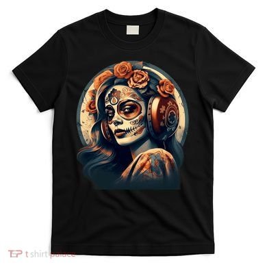 Dia De Los Muertos Calavera Retro Bomber Pinup Sugar Skull T-Shirt