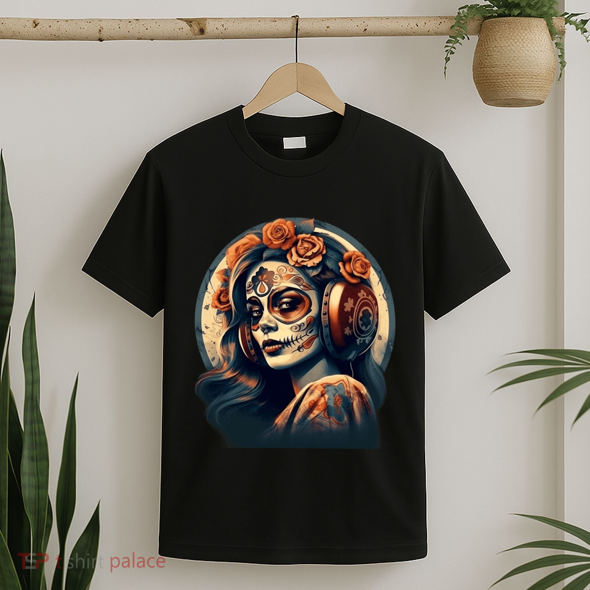 Dia De Los Muertos Calavera Retro Bomber Pinup Sugar Skull T-Shirt