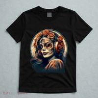 Dia De Los Muertos Calavera Retro Bomber Pinup Sugar Skull T-Shirt thumb 5