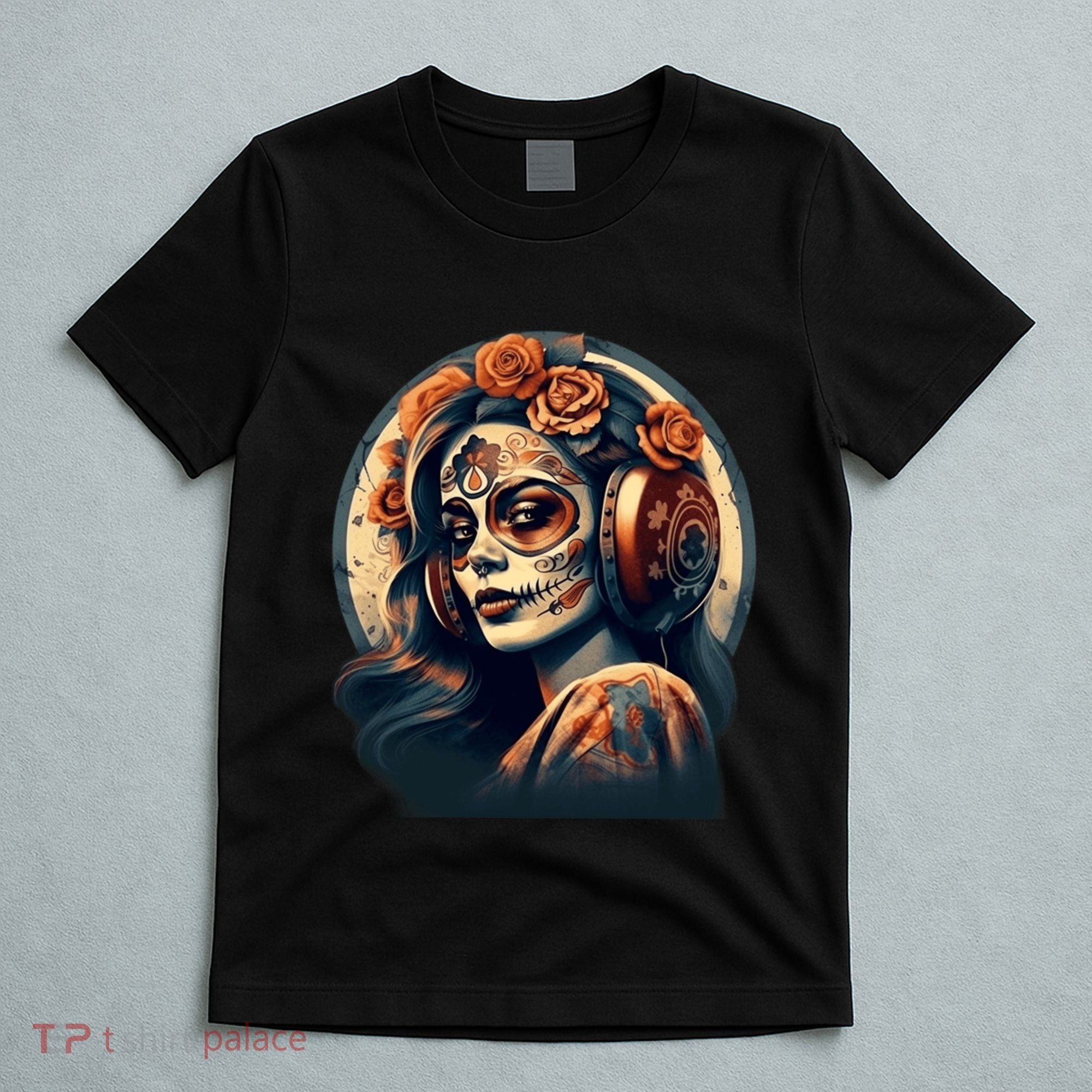 Dia De Los Muertos Calavera Retro Bomber Pinup Sugar Skull T-Shirt