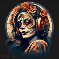 Dia De Los Muertos Calavera Retro Bomber Pinup Sugar Skull Women's Hoodie thumb 2
