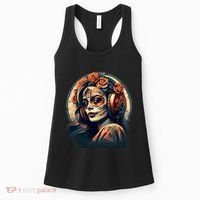 Dia De Los Muertos Calavera Retro Bomber Pinup Sugar Skull Women's Tank Top thumb 0