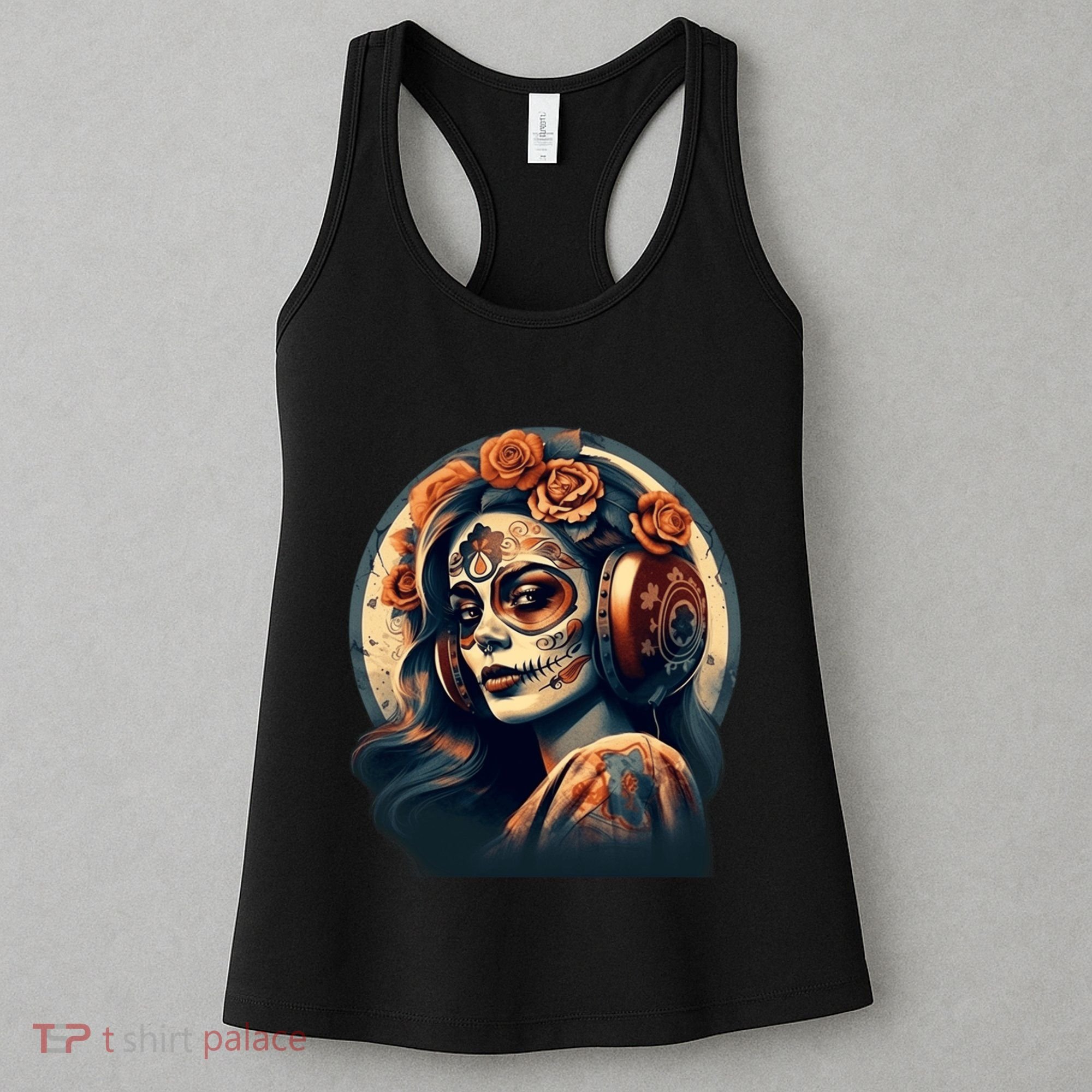 Dia De Los Muertos Calavera Retro Bomber Pinup Sugar Skull Women's Tank Top