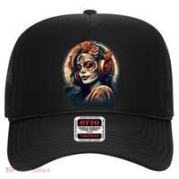Dia De Los Muertos Calavera Retro Bomber Pinup Sugar Skull Hat thumb 0