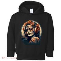 Dia De Los Muertos Calavera Retro Bomber Pinup Sugar Skull Toddler Hoodie thumb 0