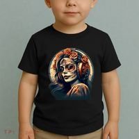 Dia De Los Muertos Calavera Retro Bomber Pinup Sugar Skull Toddler T-Shirt thumb 2