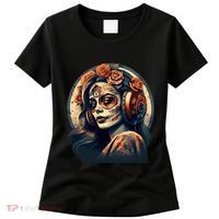 Dia De Los Muertos Calavera Retro Bomber Pinup Sugar Skull Women's T-Shirt thumb 0