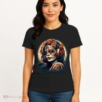 Dia De Los Muertos Calavera Retro Bomber Pinup Sugar Skull Women's T-Shirt thumb 4