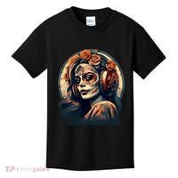Dia De Los Muertos Calavera Retro Bomber Pinup Sugar Skull Kids T-Shirt thumb 0
