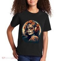 Dia De Los Muertos Calavera Retro Bomber Pinup Sugar Skull Kids T-Shirt thumb 2