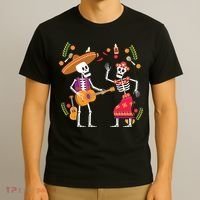 Dia De Los Muertos Skeleton Dancing Funny Day Dead T-Shirt thumb 3
