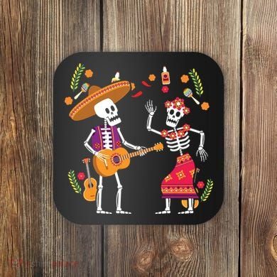 Dia De Los Muertos Skeleton Dancing Funny Day Dead Coaster