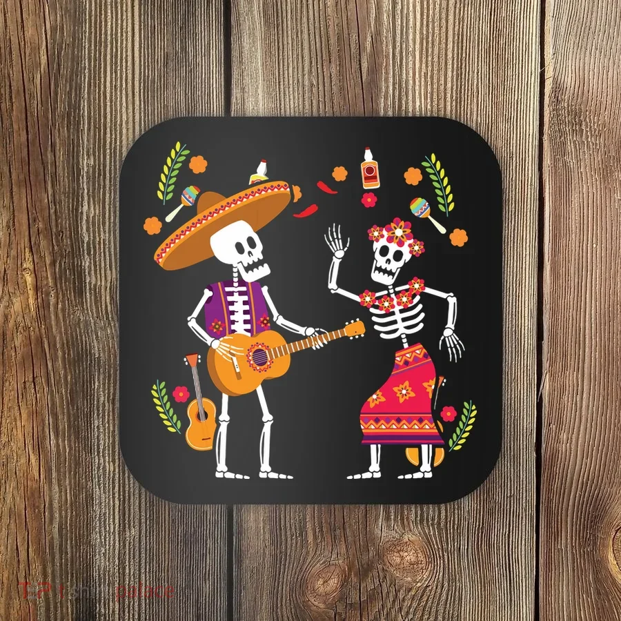 Dia De Los Muertos Skeleton Dancing Funny Day Dead Coaster