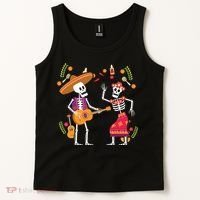 Dia De Los Muertos Skeleton Dancing Funny Day Dead Tank Top thumb 2