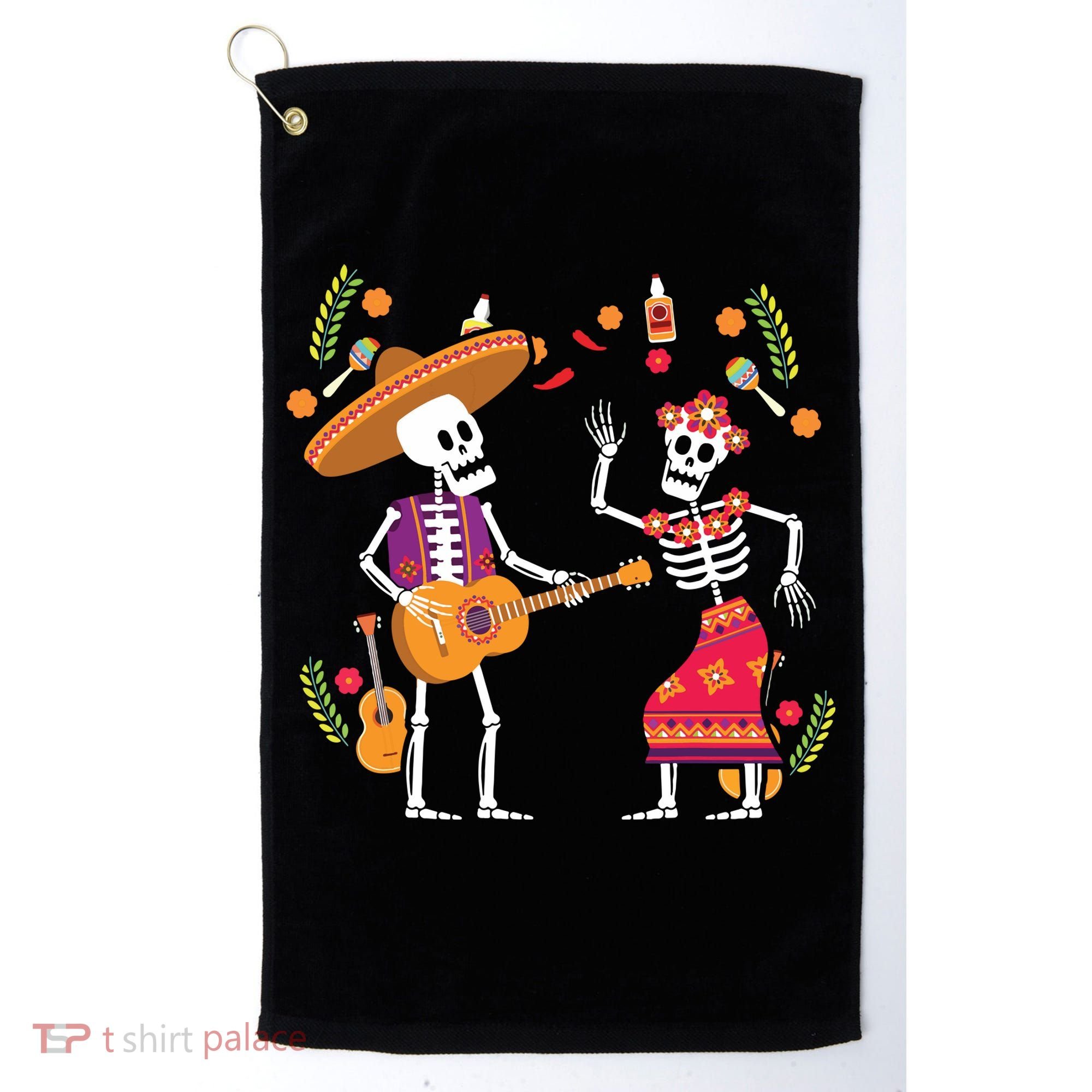 Dia De Los Muertos Skeleton Dancing Funny Day Dead Golf Towel