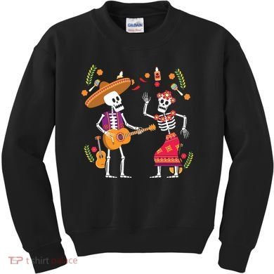 Dia De Los Muertos Skeleton Dancing Funny Day Dead Kids Sweatshirt