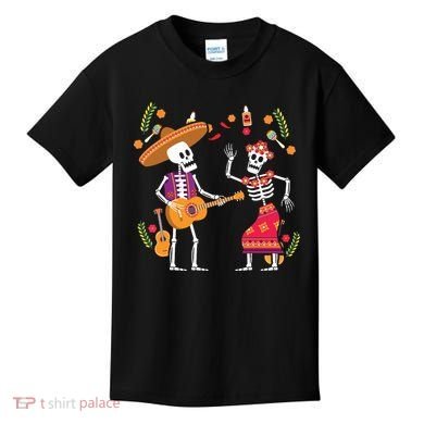 Dia De Los Muertos Skeleton Dancing Funny Day Dead Kids T-Shirt