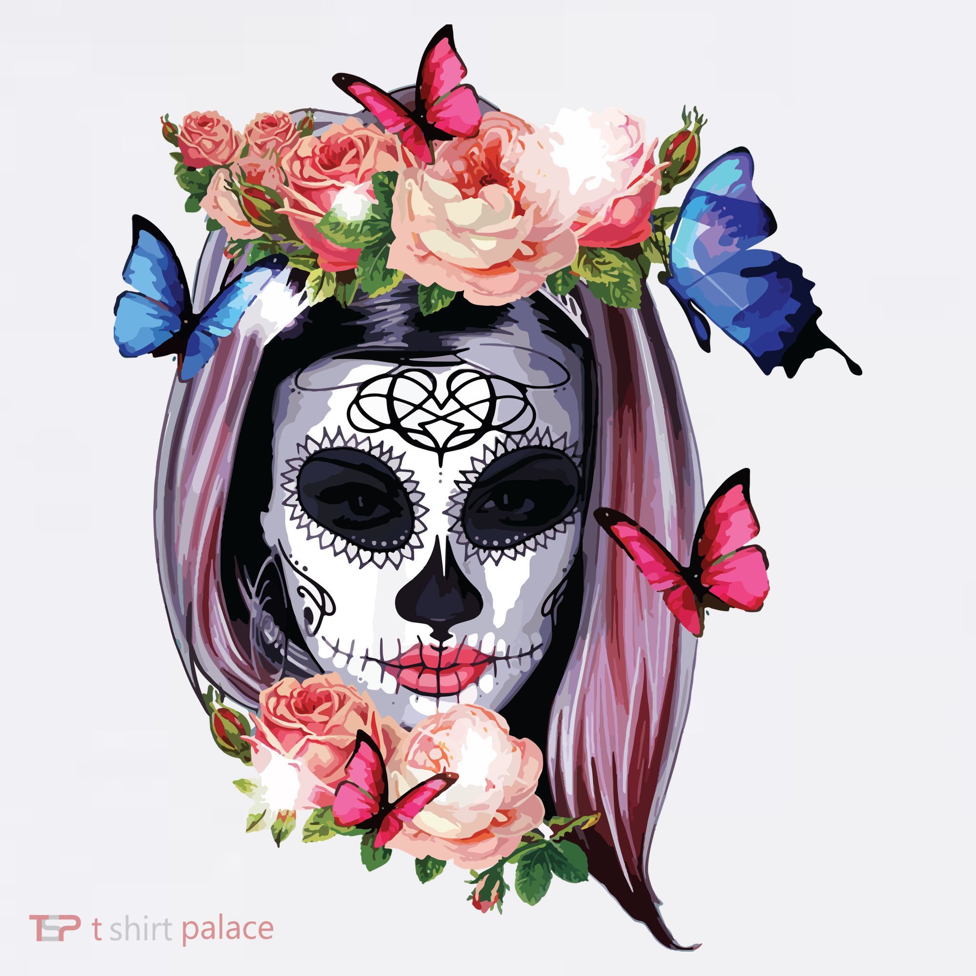 Dia De Los Muertos Sugar Skull Catrina Day Of The Dead T-Shirt