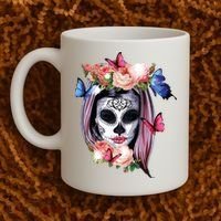 Dia De Los Muertos Sugar Skull Catrina Day Of The Dead Coffee Mug thumb 2