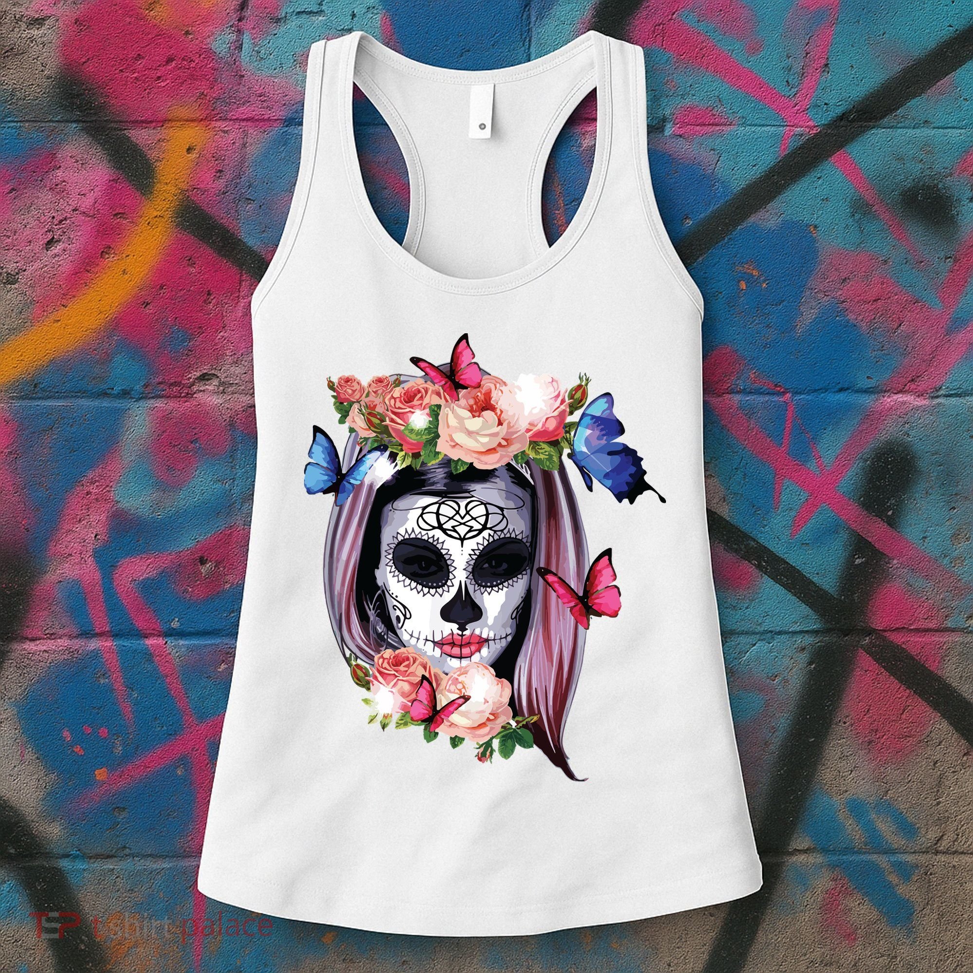 Dia De Los Muertos Sugar Skull Catrina Day Of The Dead Women's Tank Top