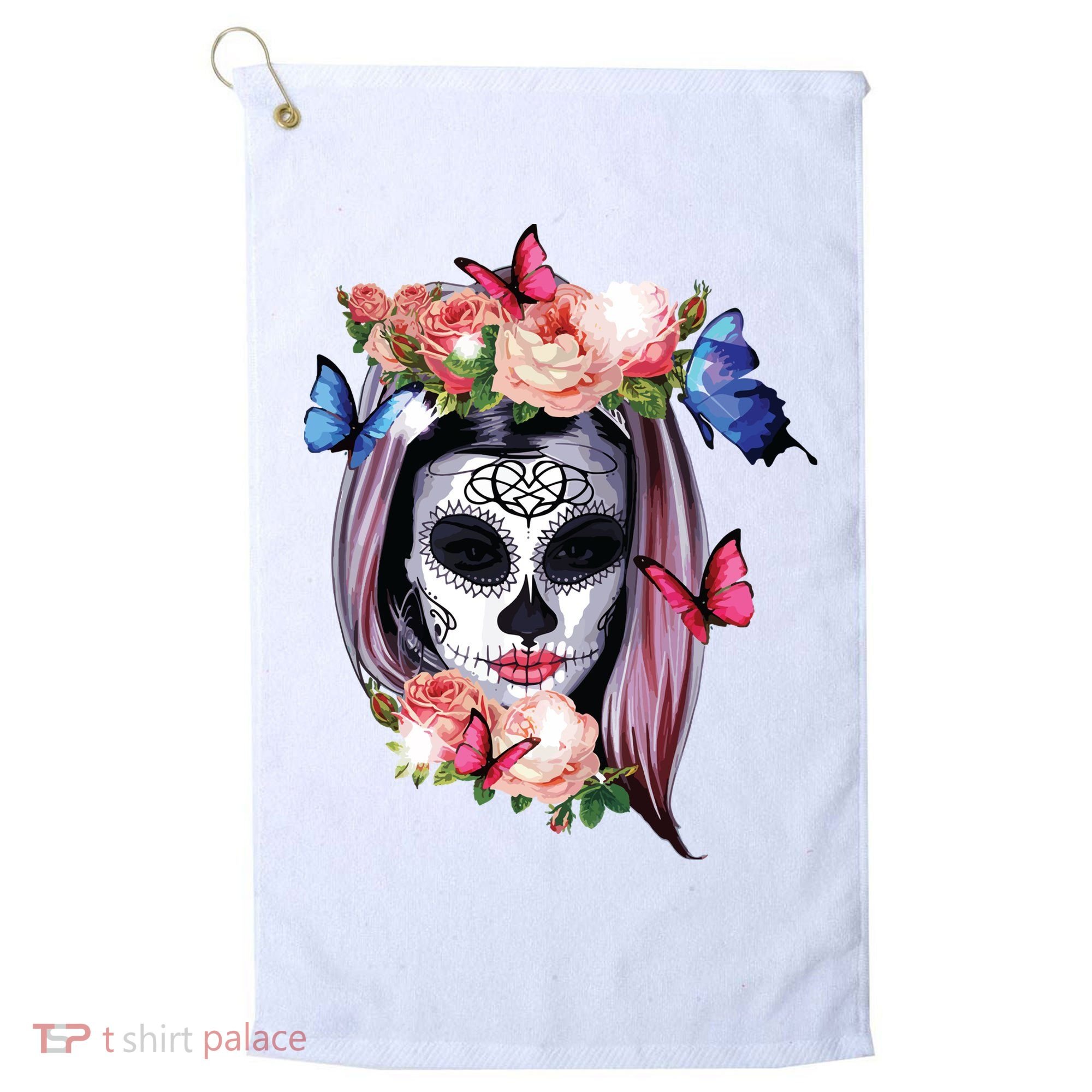 Dia De Los Muertos Sugar Skull Catrina Day Of The Dead Golf Towel