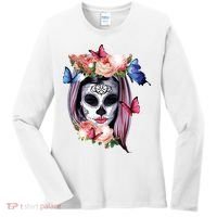 Dia De Los Muertos Sugar Skull Catrina Day Of The Dead Women's Long Sleeve Shirt thumb 0