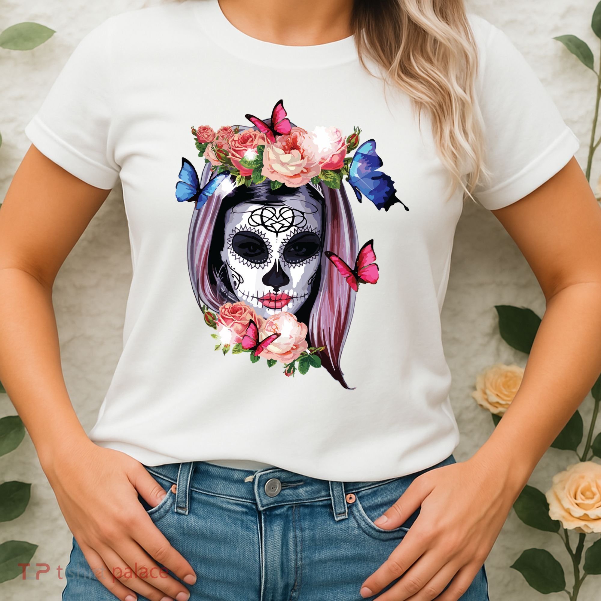 Dia De Los Muertos Sugar Skull Catrina Day Of The Dead Women's T-Shirt