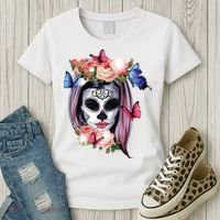 Dia De Los Muertos Sugar Skull Catrina Day Of The Dead Women's T-Shirt thumb 3