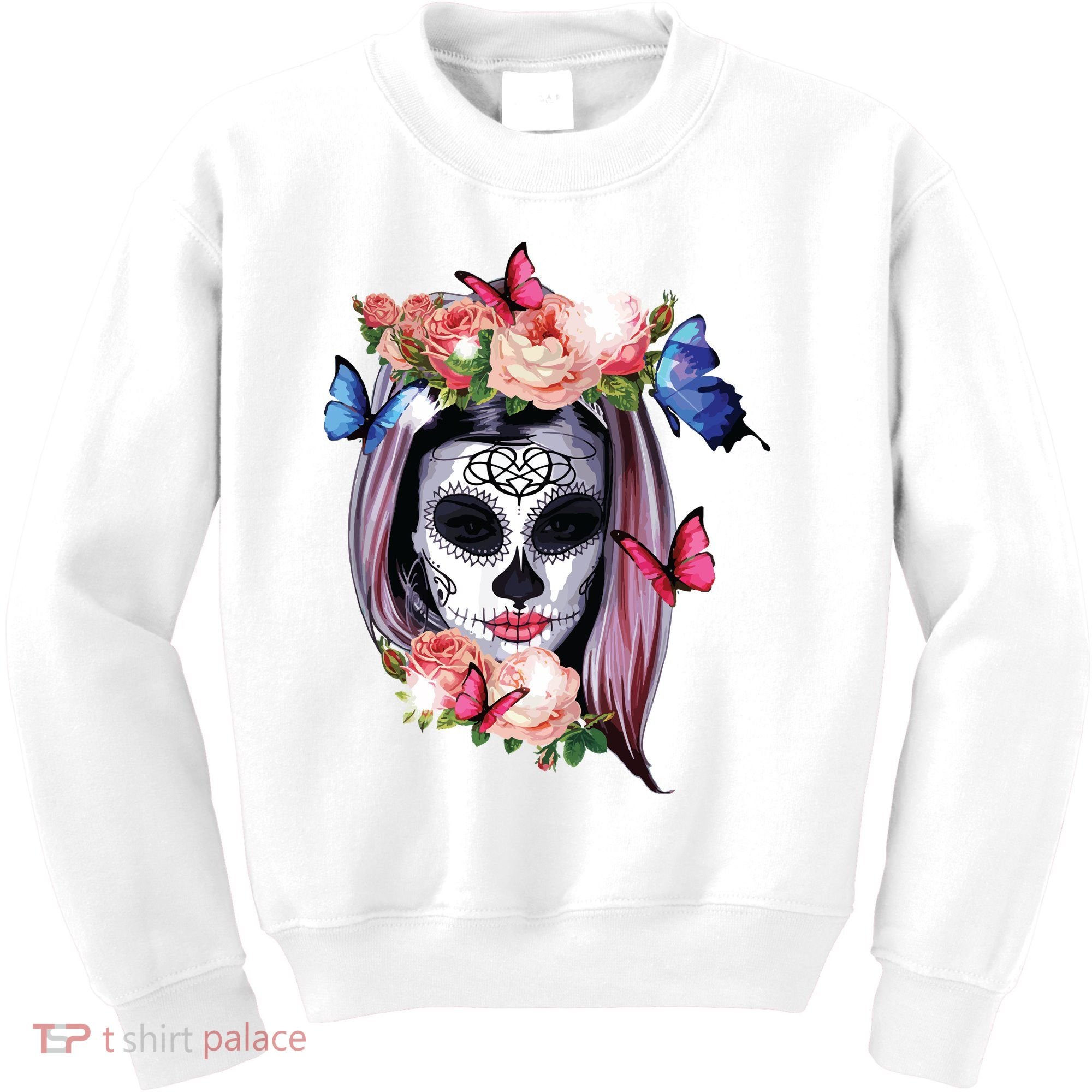 Dia De Los Muertos Sugar Skull Catrina Day Of The Dead Kids Sweatshirt